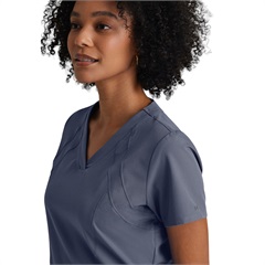 Barco One Racer Top-4 Pocket V-Neck Breathable Scrub Top
